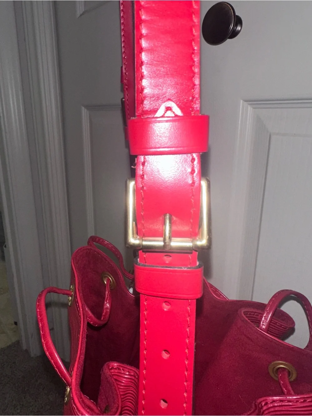 Red Epi Leather Louis Vuitton Noé GM